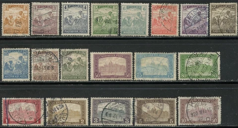 HUNGARY Sc#108-126 1916-18 Harvesting & Parliament Complete Set Used Cover