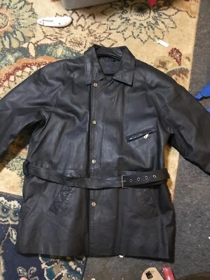 Chaqueta estilo parka con cinturón de cuero Wilson para hombre talla extra grande vintage Foto 1 de 4