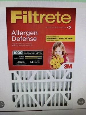 Filtrete 20x25x4 Allergen Defense 1000 MPR Deep Pleat Furnace Filters - Image 1 of 2