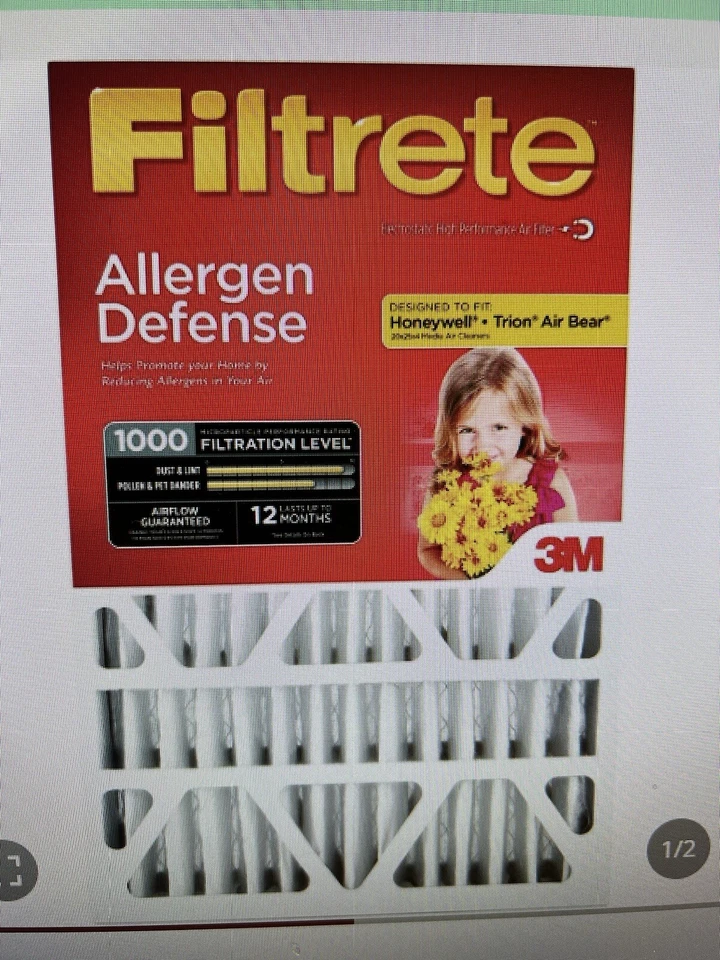 3M Nadp03-4in-4 Filtrete Allergen Defense Deep Pleat Furnace Filter