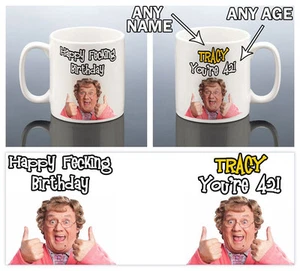 MRS BRAUN JUNGEN GEBURTSTAG TASSE personalisiert Geschenk Tasse Mama Tante 50 60 65 70 75 80 85 - Bild 1 von 26