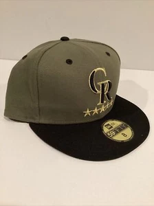 Colorado Rockies New Era 59FIFTY Green Black Gold Hat Cap Size 8 New - Picture 1 of 5