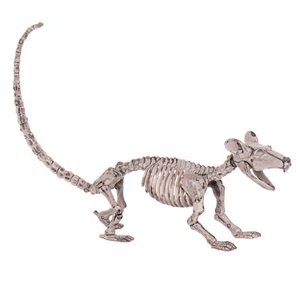 Crawling Rat Skeleton Halloween Decor 13" Plastic Decoration Prop, Off-White - Picture 1 of 5