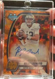 2024 Bowman Chrome U Sapphire Riley Leonard Orange Refractor Auto /25 ND 🔥 - Bild 1 von 2