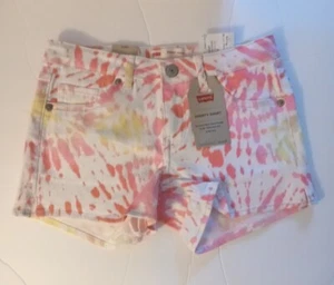 Levi's Girlfriends Shorty Shorts Tye Dye Light Wash  Girls 12 Regular  - Picture 1 of 6