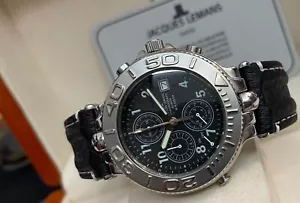 Alarm Chronograph Men's Watch Stainless Steel Rotating Bezel 40MM - Picture 1 of 5
