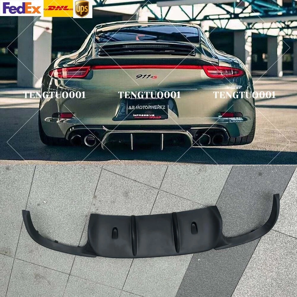 Difusor labial parachoques trasero de fibra de vidrio estilo VRS 2012-2015 Porsche 911 991.1 Foto 1 de 2