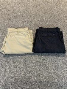 Eddie Bauer Shorts Lot Mens 36 Tan Gray Chino Performance Stretch Golf Hiking - Picture 1 of 24