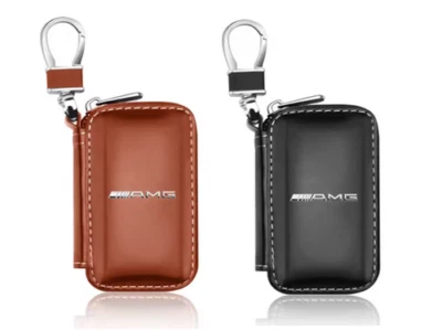 Schlüsselanhänger Tasche AMG leder schwarz braun