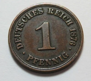 Germany Copper Pfennig 1876, KM 1 - Picture 1 of 2