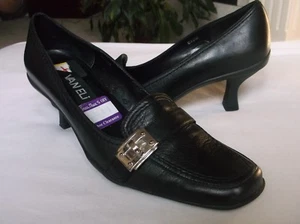 Van Eli Women's Shoes Black Leather Pumps Heels Buckle 6.5M - Picture 1 of 8