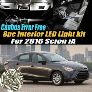 8Pc CANbus Error Free Interior LED White Light Bulb Kit for 2016 Scion iA - Picture 1 of 8