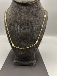 Lauren G Adams Gold Plated Faberge Egg Enamel Drop 18” Beautiful Necklace M2147 - Picture 1 of 7