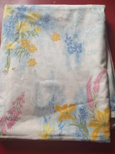 Vintage Fieldcrest Colorful Floral Flat Sheet Double - Imagen 1 de 9