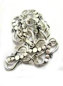 5 PCS 22X10MM BALI  S HOOK CLASP ANTIQUE STERLING SILVER PLATED 639 ATL-236 - Picture 1 of 3