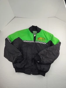 Vintage Arcticwear Arctic Cat Snowmobile Jacket Green Black Kids Size 12 90s - Picture 1 of 11