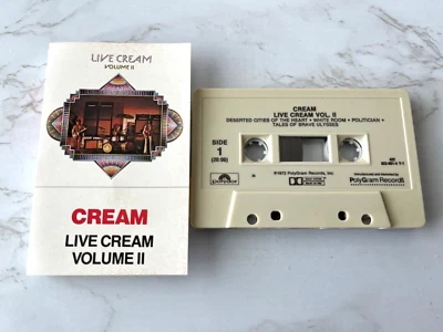 Cream Live Cream Volume II CASSETTE Tape 1972 Polydor Eric Clapton, White Room - Image 1 of 3