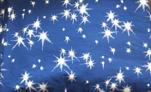 Über 8 Yds 42 breit Vintage Mid Century Baumwolle Starburst Design Stoff - Bild 1 von 4