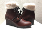 Ugg Janney Stout Waterproof Leather Ankle Wedge Boot Us 8.5 / Eu 39.5 / Uk 7 New