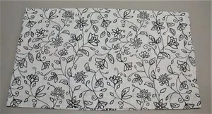 100% Cotton Printed Valance ~ Ivory & Black Floral ~ 15.25" Long x 54" Wide - Picture 1 of 3