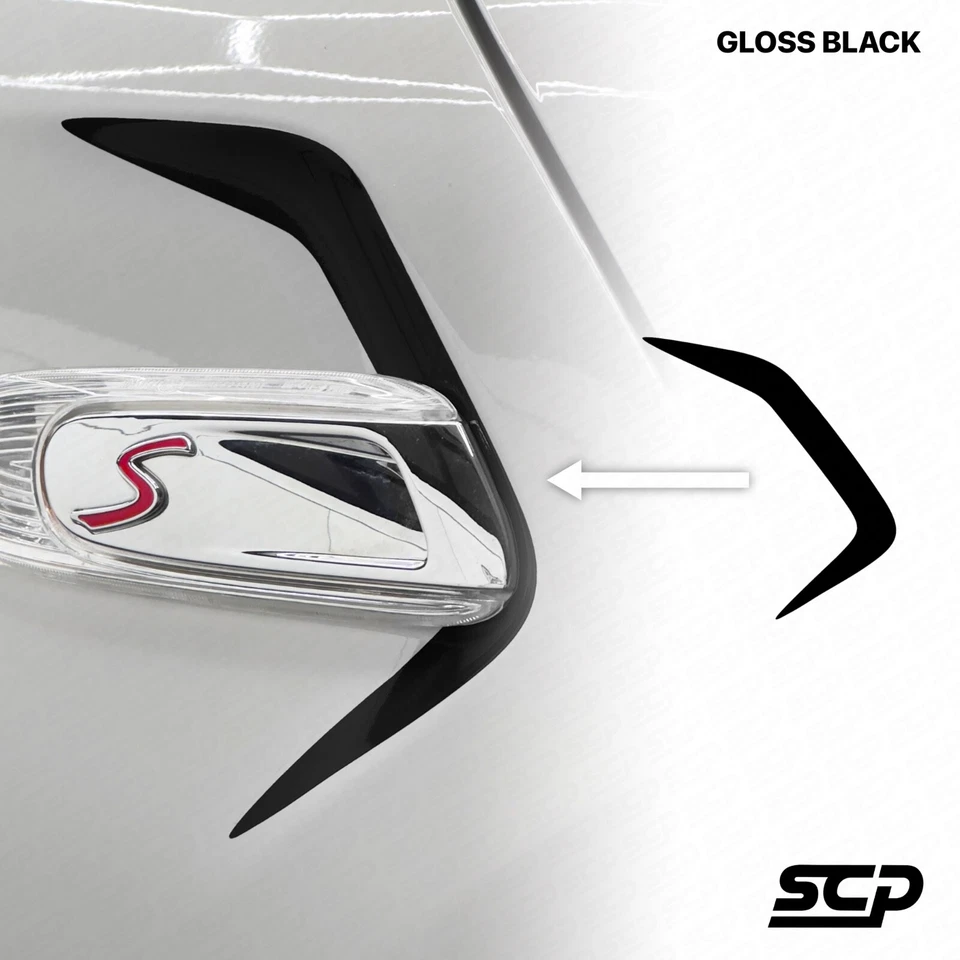 Coppia decalcomanie indicatori parafango laterale MINI F55 F56 F57 Concept - nero lucido - Immagine 1 di 3