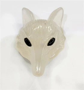 30x24x15mm Natural Chalcedony Agate Carved Fox Head Healing Crystal Pendant HH32 - Picture 1 of 3