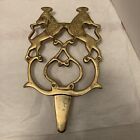 Vintage Brass Lion Shaped Trivet Hot Pad English Tea House Chic Footed 