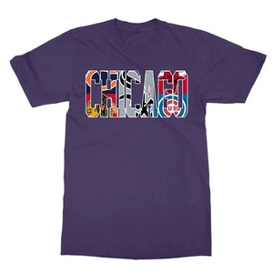 Chicago City Sports Team Cubs Bulls Bears Blackhawks Men's T-Shirt - Picture 1 of 16