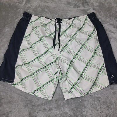 Traje de baño Op Ocean Pacific Board Shorts para hombre 3XL negro blanco verde gris a cuadros Foto 1 de 4