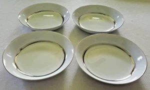 4 VINTAGE EMPRESS CHINA CROWN PLATINUM 1836 SALAD BOWLS 7 1/2'' DIAMETER - Picture 1 of 4