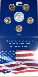 2008 U.S. Mint Annual Uncirculated Dollar Coin Set w/ 2008 W Silver Eagle - Picture 1 of 13