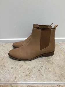 Womens Country Road Leather Boots Chelsea Flat Tan Size 39 - Picture 1 of 7
