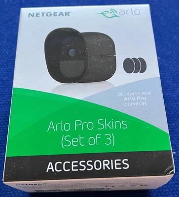 NUEVO Set de 3 pieles de silicona negras para cámara Netgear Arlo PRO selladas leer descripción Foto 1 de 4