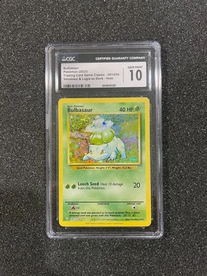 CGC 10, Bulbasaur 001/034, CLV Classic Collection Box Holo Rare Pokemon TCG 2023 - Image 1 of 2