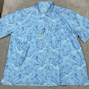 Retro Gewehrhemd Herren 4XL "Prey V2 Anniversary" Blumen Adler Knopf Stretch NWT - Bild 1 von 8