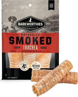 Barkworthies Naturally Smoked Beef Trachea 5”-6” 3pk - Image 1 of 4