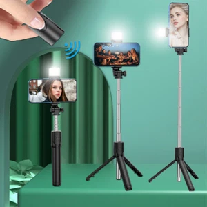 Remote 360° Selfie Stick Tripod Stand LED Wireless Bluetooth for iPhone Android - Picture 1 of 12