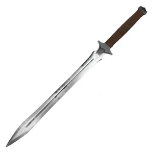 27" Manganese Steel Battle Ready Sword W/ Leather Sheath - Picture 1 of 3