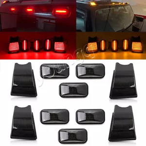10X Smoked For Hummer H2 H2 SUT 2003-2009 LED Cab Roof Light Marker Top Lamp Kit - Foto 1 di 12