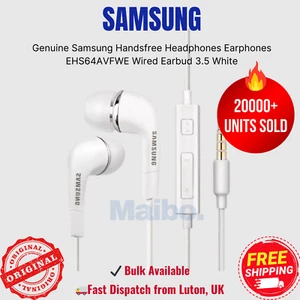 Oryginalne słuchawki głośnomówiące Samsung EHS64AVFWE Przewodowe słuchawki douszne 3,5 białe - Zdjęcie 1 z 5