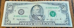 US $50 Dollar Bill Series 1993 D16923228A - Picture 1 of 3