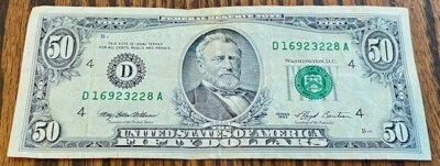 US $50 Dollar Bill Series 1993 D16923228A - Image 1 of 3