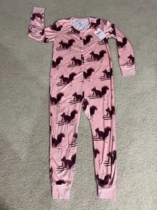 Justice Girls Pink 1 Pc Pajamas-10-Squirrels-Footless - Picture 1 of 7