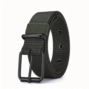 1pc Mens Durable Nylon Canvas Belt - Heavy-Duty Tactical Work Belt with Stylish - Picture 1 of 18