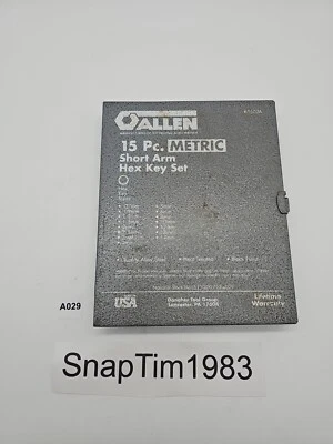 Allen Tools 15 pc. Short Arm Hex Key Set 53036 USA  - Image 1 of 4