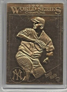 David Wells 1998 Danbury Mint New York Yankees Sealed 22 kt Gold Card # 9 - Picture 1 of 1