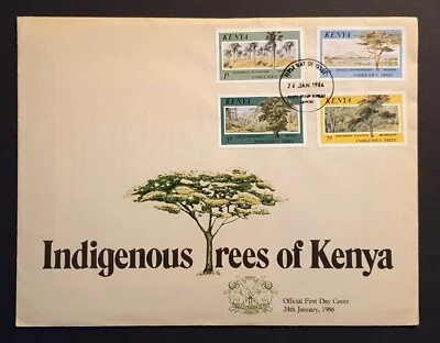 Kenya Stamps 1986 Indigenous Trees First Day Cover with insert [J] - Image 1 of 3