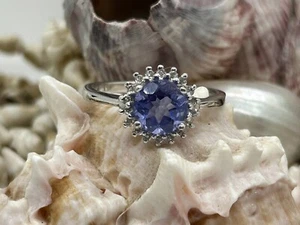 2.20 ctw Color Change Fluorite & White Topaz Sterling Silver ring sz 10 - Picture 1 of 6