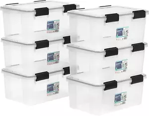 USA Weatherpro 19 Qt Storage Bins with Lids, 6 Pack, Bpa-Free Plastic Gasket Box - Picture 1 of 12
