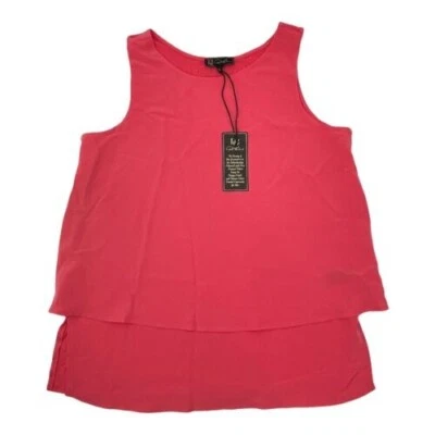 Camiseta sin mangas DG2 Diane Gilman medios mixtos fáciles capas 12-14 grande coral 697-860 Foto 1 de 4